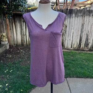 We the Free Side Slits Striped Scoop Tank Top Free People Women's Size XS